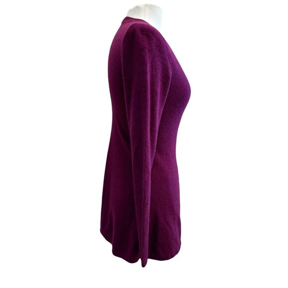 Isaac Mizrahi Live Cashmere Long Tunic Sweater XXS Purple Classy Luxury Minimal - Picture 6 of 10
